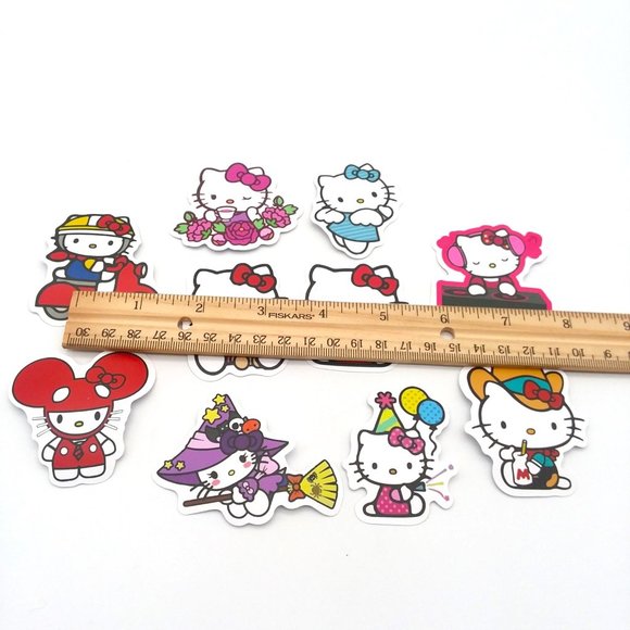Hello Kitty Sanrio 10 Stickers Lot kawaii water bottle computer luggage emo Rave - Picture 2 of 2